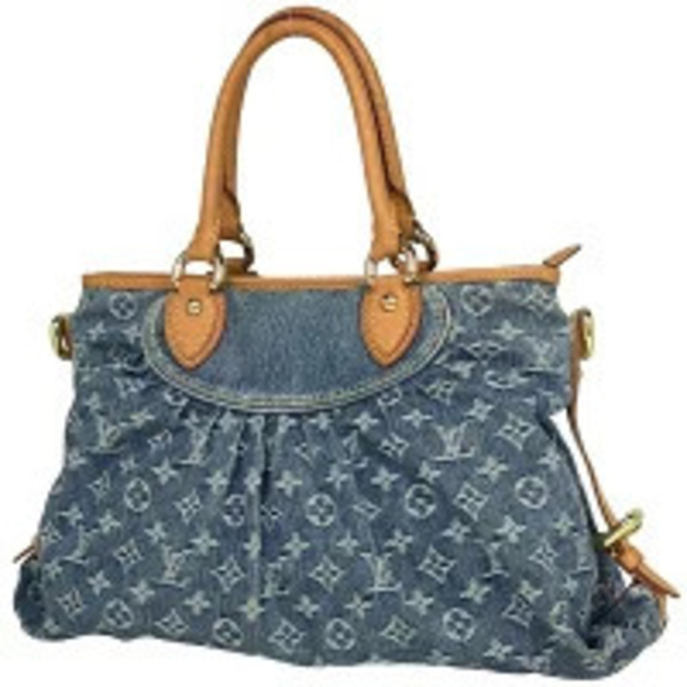 Louis Vuitton Neo Cabby Shoulder Bag Indigo Handbag Monogram Denim Blue